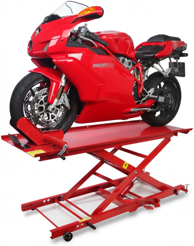 HBM motorheftafel 450 kg - rood, 250 cm x 66 cm, maximale hoogte 80 cm