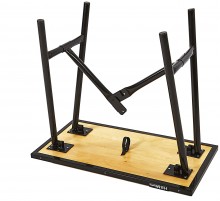 HBM opvouwbare werkbank 100 cm zware kwaliteit met houten blad zwart, 100 kg draagvermogen