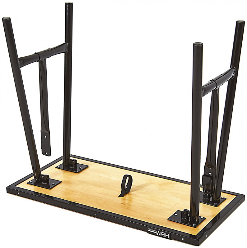 HBM opvouwbare werkbank 100 cm zware kwaliteit met houten blad zwart, 100 kg draagvermogen