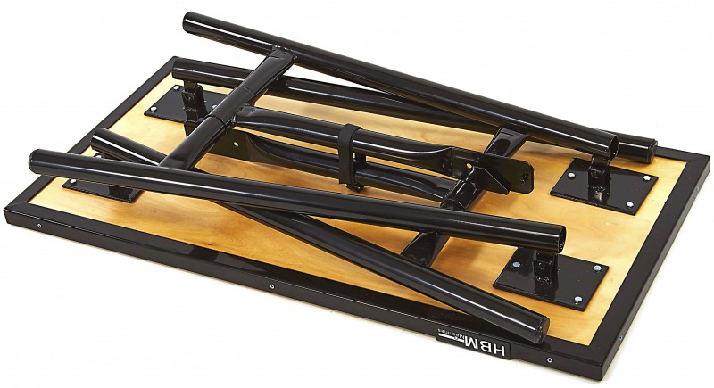 HBM opvouwbare werkbank 100 cm zware kwaliteit met houten blad zwart, 100 kg draagvermogen