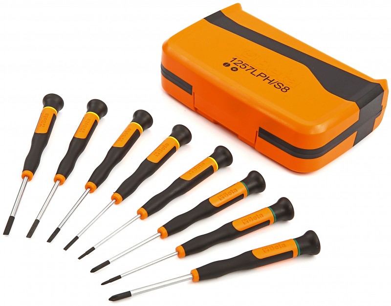 BETA 8-delige set precisie schroevendraaiers sleufkop en Phillips 1257LP BETA 8-delige set precisie schroevendraaiers sleufkop en Phillips 1257LP
