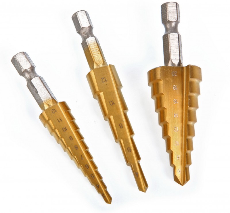 HBM 3-delige trapgatborenset met HEX aansluiting voor hout en dun plaatmateriaal