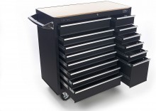 HBM gereedschapswagen 14 laden 100 cm zwart met slot, werkblad en 453 kg draagvermogen HBM gereedschapswagen 14 laden 100 cm zwart met slot, werkblad en 453 kg draagvermogen