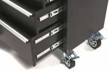 HBM Profi Gereedschapswagen Werkbank met Houten Blad 182 cm - Zwart, Verrijdbaar, 15 Laden, 700 kg
