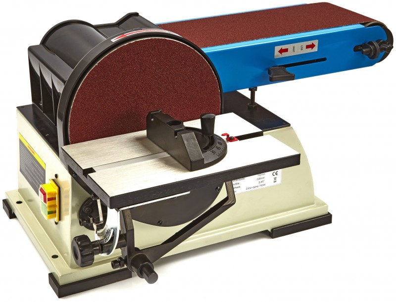 HBM 150 x 1220 professionele band- en schijfschuurmachine 750 W 230 V hout, schijf 225 mm, bandsnelheid 10,2 m/s