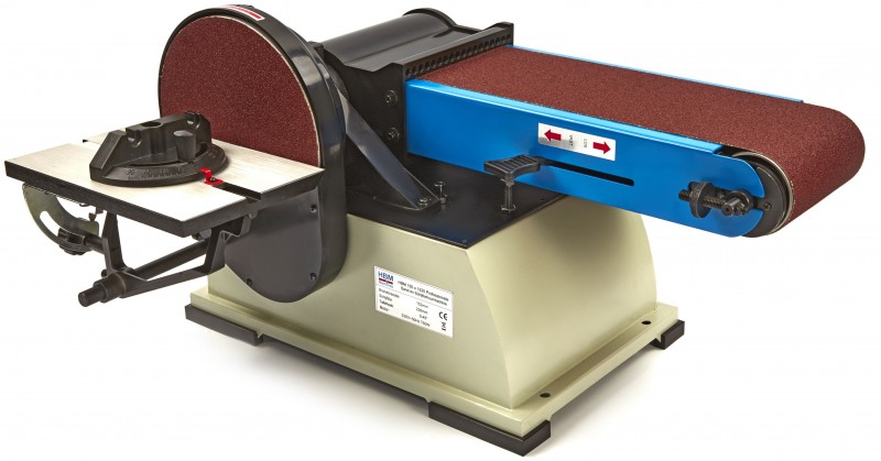 HBM 150 x 1220 professionele band- en schijfschuurmachine 750 W 230 V hout, schijf 225 mm, bandsnelheid 10,2 m/s