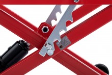 HBM universele verrijdbare motorlift rood, draagvermogen 500 kg, plateau 68 x 37 cm, 4 hoogtes