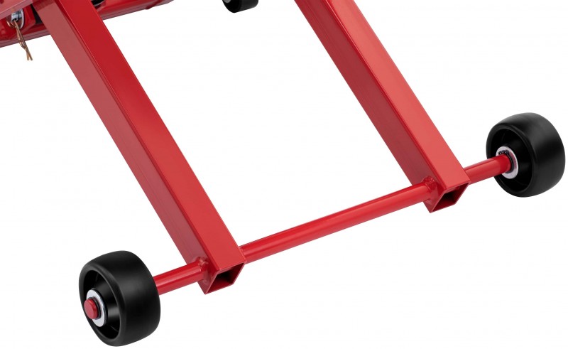 HBM universele verrijdbare motorlift rood, draagvermogen 500 kg, plateau 68 x 37 cm, 4 hoogtes