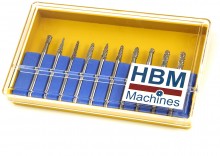 HBM 10-delige HM Frezenset 3 mm Opname voor Aluminium, Metaal en Staal