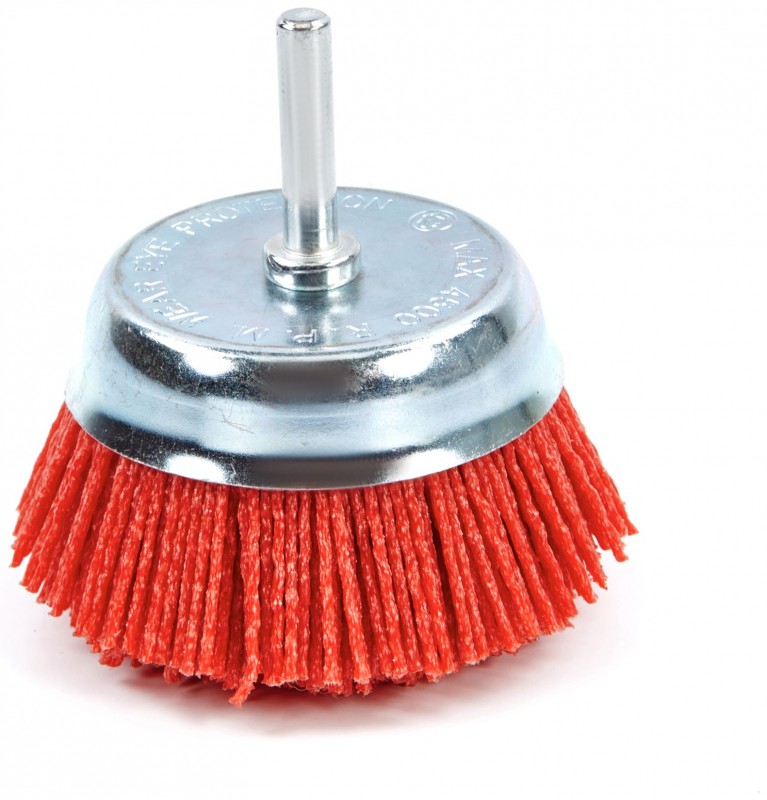 HBM Nylon Kom Borstel 75 mm, Schuurborstel 6 mm Opname voor Metaal