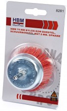 HBM Nylon Kom Borstel 75 mm, Schuurborstel 6 mm Opname voor Metaal