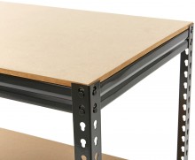 HBM reol 2 x 100 kg, 122 x 61 x 90 cm, 2 hylder, 4 ben.