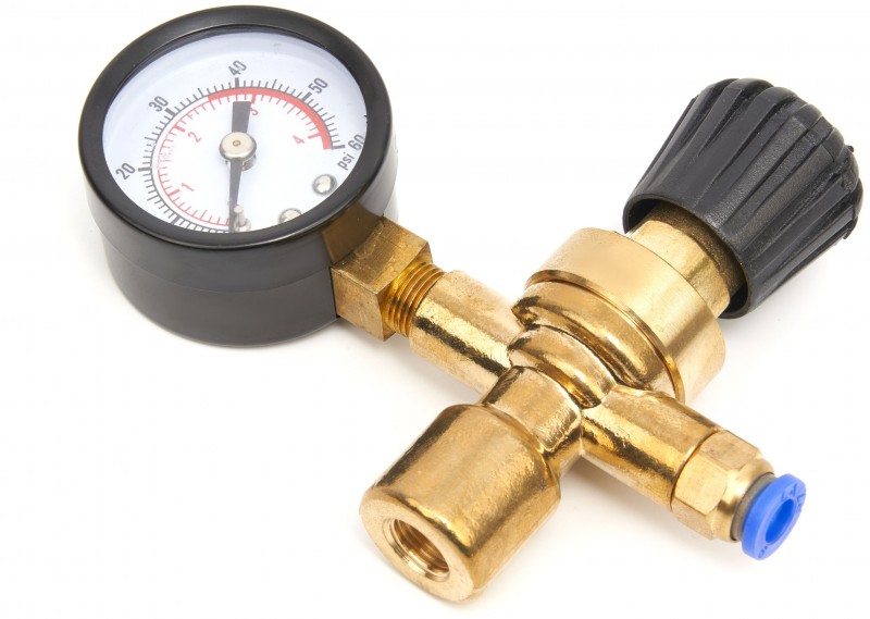 HBM reduceerventiel met manometer voor MIG-MAG wegwerpfles HBM reduceerventiel met manometer voor MIG-MAG wegwerpfles