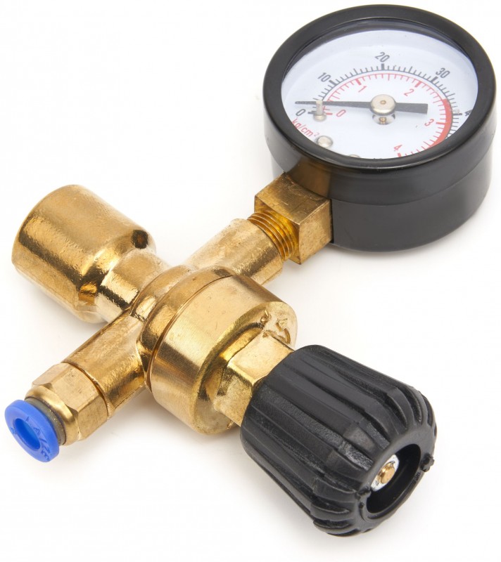 HBM reduceerventiel met manometer voor MIG-MAG wegwerpfles HBM reduceerventiel met manometer voor MIG-MAG wegwerpfles