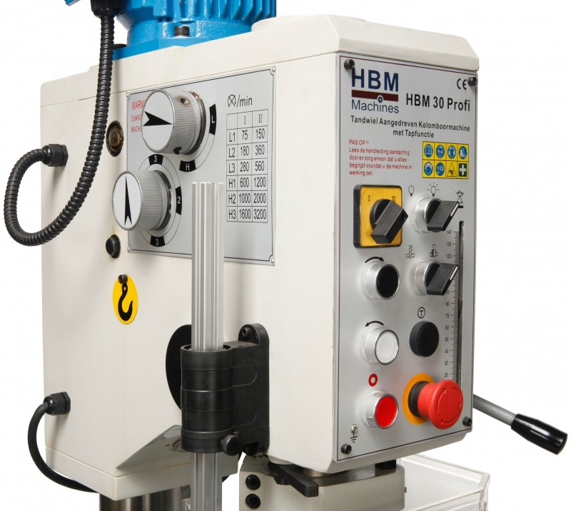 HBM 30 mm tandwiel-aangedreven kolomboormachine met tapfunctie, 1100 W, 400 V, MC3, 75-3200 rpm
