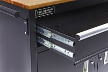 HBM profi verrijdbare gereedschapswagen werkbank 117 cm zwart met slot en werkblad