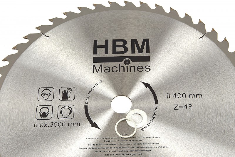 HBM Cirkelzaagblad voor Hout 400 x 48T - Verstekzaag - Asgat 30 mm HBM Cirkelzaagblad voor Hout 400 x 48T - Verstekzaag - Asgat 30 mm