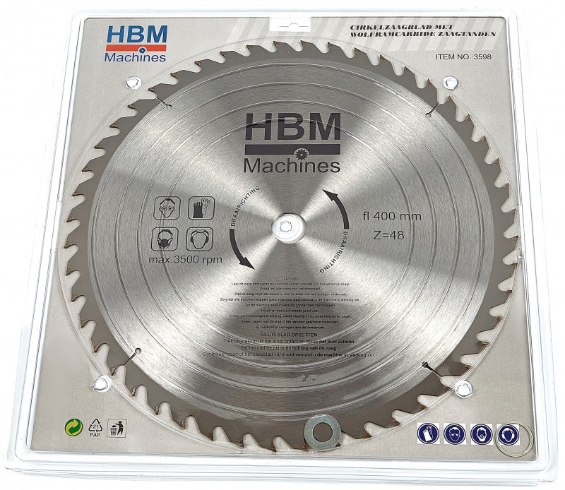 HBM Cirkelzaagblad voor Hout 400 x 48T - Verstekzaag - Asgat 30 mm HBM Cirkelzaagblad voor Hout 400 x 48T - Verstekzaag - Asgat 30 mm