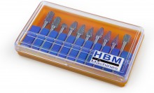 HBM 10-delige HM Frezenset Model 2, 3 mm Opname, Eindmolen voor Aluminium, Metaal en Staal