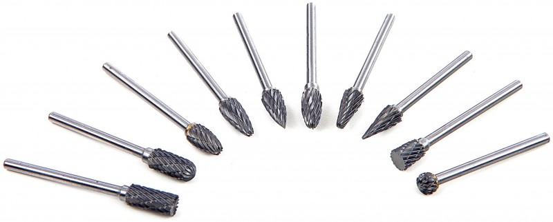 HBM 10-delige HM Frezenset Model 2, 3 mm Opname, Eindmolen voor Aluminium, Metaal en Staal HBM 10-delige HM Frezenset Model 2, 3 mm Opname, Eindmolen voor Aluminium, Metaal en Staal