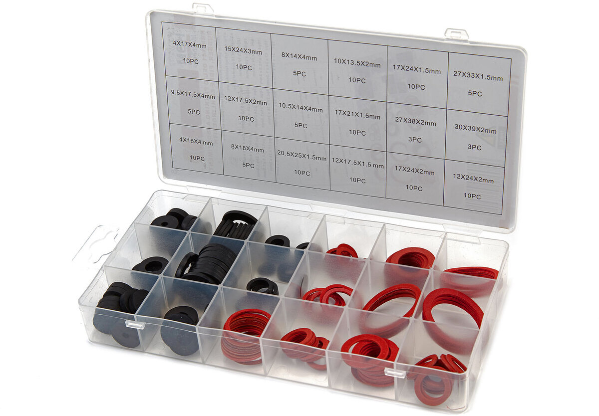 Hbm 141-del pakningssortiment af gummi, fiber og klingerit