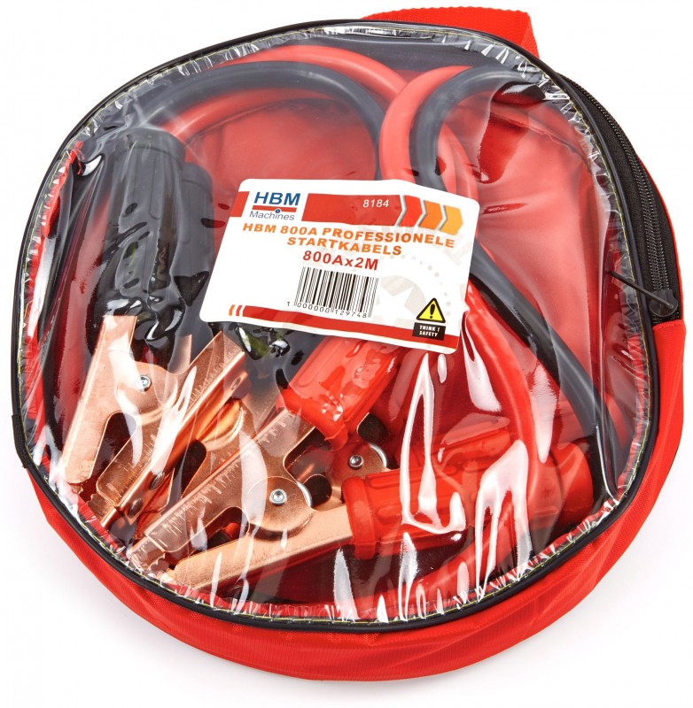 HBM Professionele Startkabel 800A 12V 2m Koper 5 mm HBM Professionele Startkabel 800A 12V 2m Koper 5 mm