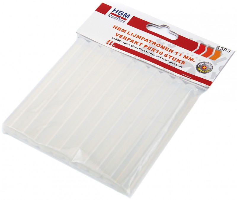 HBM Lijmpatronen 11 mm 100 mm 10 stuks voor metaal HBM Lijmpatronen 11 mm 100 mm 10 stuks voor metaal