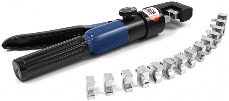 HBM hydraulische krimptang 6 ton, Cu 4-70 mm², hexagonaal, 15-delig, met opbergkoffer HBM hydraulische krimptang 6 ton, Cu 4-70 mm², hexagonaal, 15-delig, met opbergkoffer