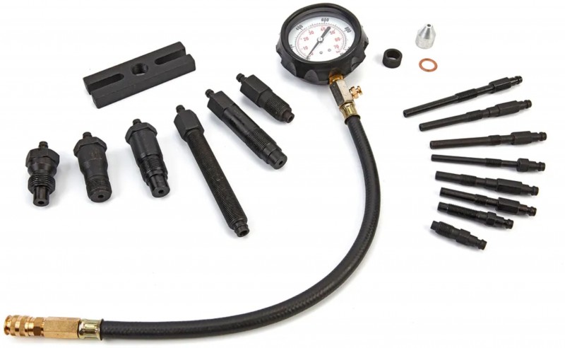 HBM Compressietester voor Dieselmotoren met 36 cm slang en opbergkoffer HBM Compressietester voor Dieselmotoren met 36 cm slang en opbergkoffer