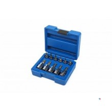Hbm 11-delt professionelt 1/4 og 3/8 torx-sokkelsæt t8 - t55