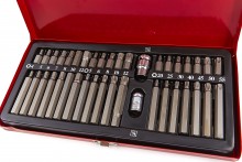 HBM 40-delt Inbus-, Torx- og Veeltand bitssæt med bitholder og opbevaringskuffert.