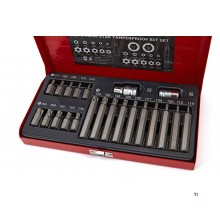 AOK 22 piece impact resistant professional torx bit set with 3/8 ”and ½” adapter