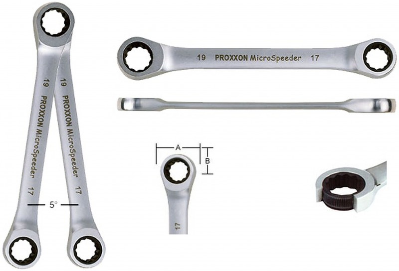 Proxxon Viervoudige Microspeeder Ratelsleutel 10-13 / 17-19 mm Proxxon Viervoudige Microspeeder Ratelsleutel 10-13 / 17-19 mm