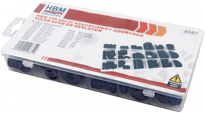HBM 125-delig Assortiment Doorvoer Tules Open en Gesloten voor Gereedschapswand HBM 125-delig Assortiment Doorvoer Tules Open en Gesloten voor Gereedschapswand