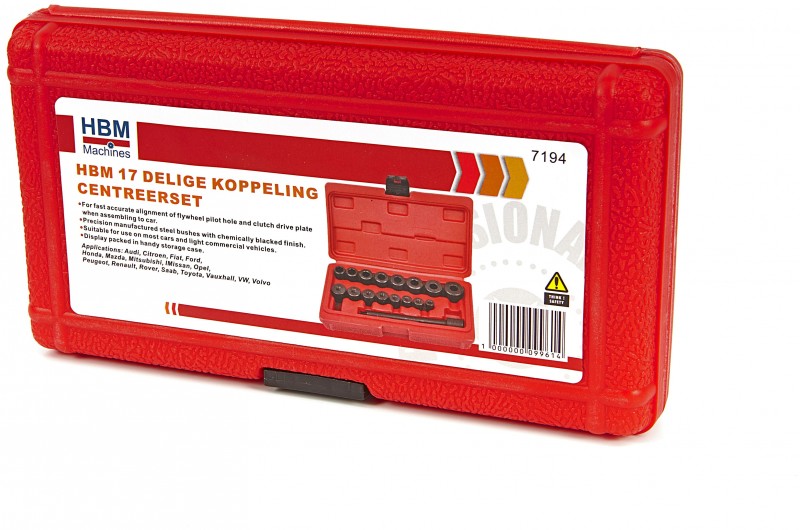 HBM 17-delt Koblingscentreringssæt til Audi, Citroën, Fiat, Ford, Honda, Mazda, Nissan, Opel, Peugeot, Renault, Toyota, Volkswag