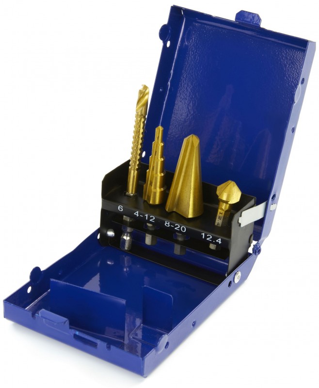 HBM 4-delige HSS trapboorset met hex aansluiting voor hout