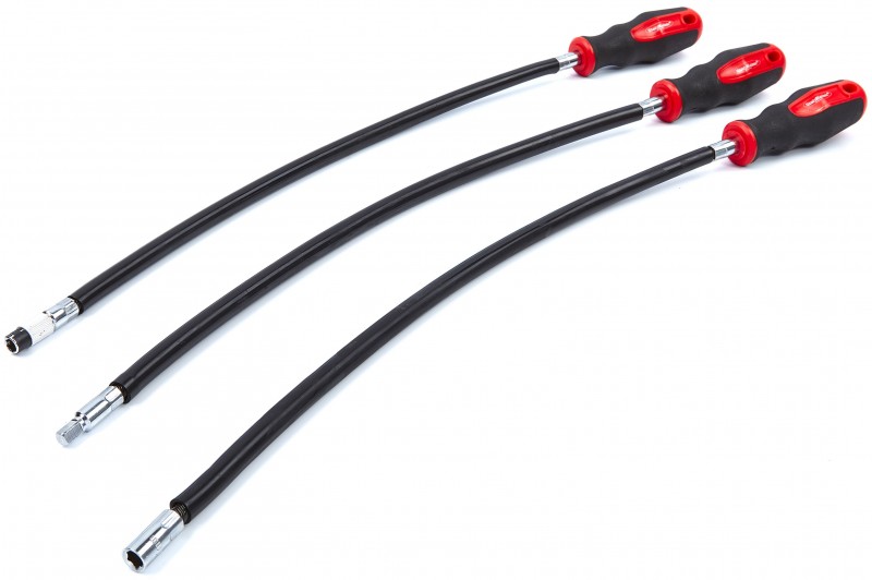 HBM 3-delige lange flexibele schroevendraaierset Sleufkop, Philips en Torx