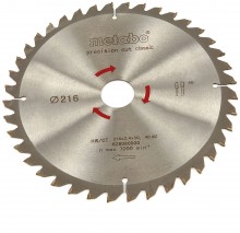 Metabo zaagblad voor hout 216 x 2,4 x 30 mm 40T verstekzaag