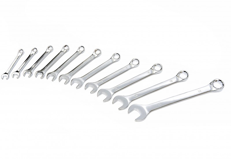 HBM 11-delige metrische steek- en ringsleutelset van chromevanadium