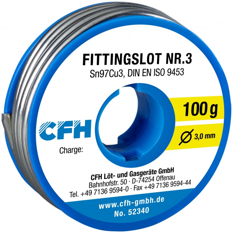 CFH Fitting Soldeer WL 340 100 g 3,0 mm CFH Fitting Soldeer WL 340 100 g 3,0 mm