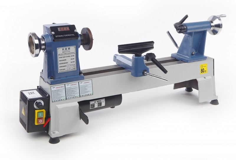 HBM variabele houtdraaibank 450 x 300 mm, 375 W, 230 V, 3800 rpm, afstand tussen de centers 450 mm, MC 2

