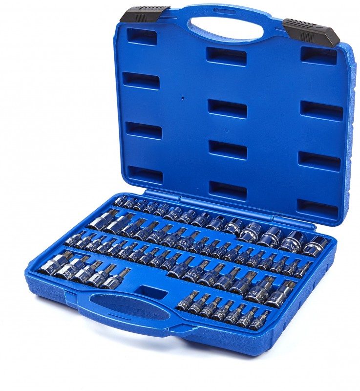 HBM 60-delige slagvaste intern en extern Torx dopsleutelset