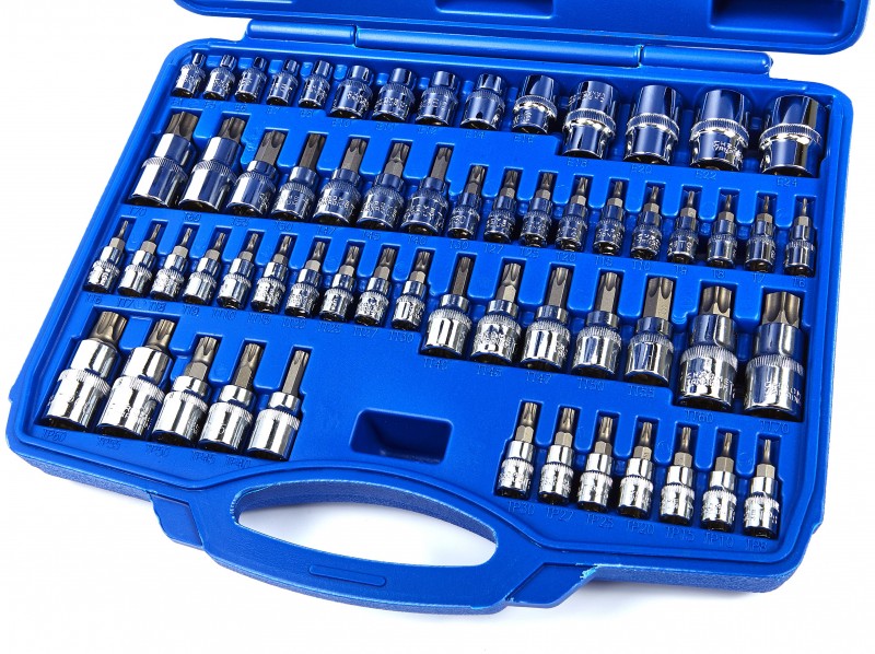 HBM 60-delige slagvaste intern en extern Torx dopsleutelset