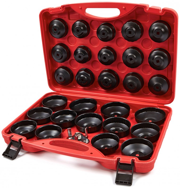 HBM 30-delt oliefilter demonteringssæt, oliefilter kappsæt, 0,5 in, 5,65 kg.