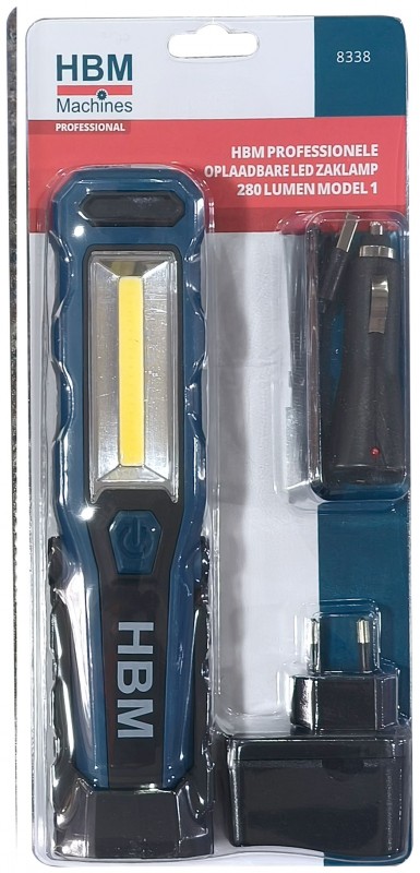 HBM oplaadbare LED zaklamp 280 lumen, model 1, 3W, 22 cm