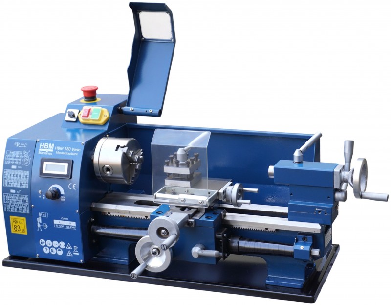 HBM mini metaaldraaibank 180 x 300 vario, 600W, 230V, draaidiameter 180 mm, afstand tussen centers 300 mm HBM mini metaaldraaibank 180 x 300 vario, 600W, 230V, draaidiameter 180 mm, afstand tussen centers 300 mm