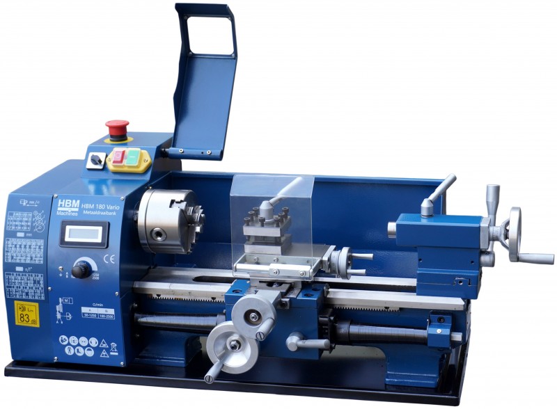 HBM mini metaaldraaibank 180 x 300 vario, 600W, 230V, draaidiameter 180 mm, afstand tussen centers 300 mm HBM mini metaaldraaibank 180 x 300 vario, 600W, 230V, draaidiameter 180 mm, afstand tussen centers 300 mm