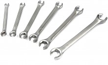 HBM Profi 6-delige open ringsleutelset voor remleidingen, chromevanadium HBM Profi 6-delige open ringsleutelset voor remleidingen, chromevanadium