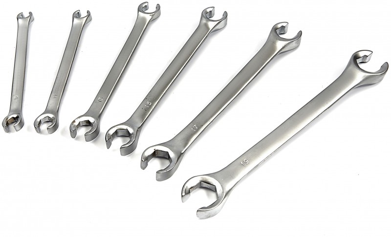 HBM Profi 6-delige open ringsleutelset voor remleidingen, chromevanadium HBM Profi 6-delige open ringsleutelset voor remleidingen, chromevanadium