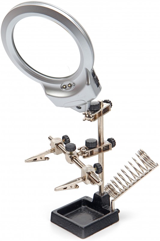 HBM 3e Handje met LED Loeplamp 2x Vergroting, 90 mm Lens, 2 LED, Draagbaar, 230 V